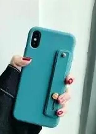 Силіконовий чохол для xiaomi redmi 7 захисний із кріпленням для рук синій