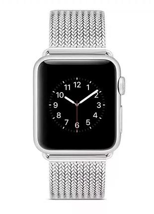 Ремешок mesh steel для apple watch 38 40 41 мм легкий прочный с вентиляцией серебристый