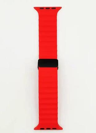 Ремешок magic lock для apple watch 42 44 45 49 мм резиновый для активного отдыха и спорта океан