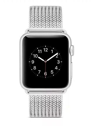 Ремешок mesh steel для apple watch 42 44 45 49 мм комфортное ношение высококачественная сталь серебристый