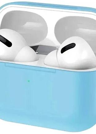 Силиконовый чехол легкий защитный для airpods pro 2 предотвращение повреждений голубой