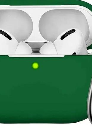 Чехол противоударный для airpods pro из микрофибры защита от ударов и царапин зеленый