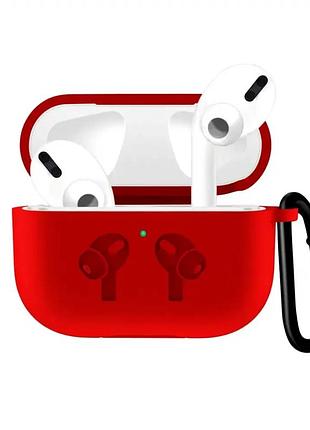 Силиконовый чехол для airpods 3 защита от царапин гибкий с вырезом для зарядки красный