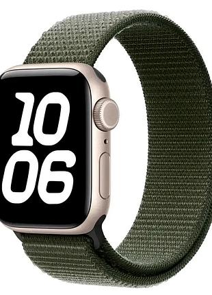 Ремешок nylon loop для apple watch 38 40 41 мм легкий прочный для спорта повседневного использования khaki green