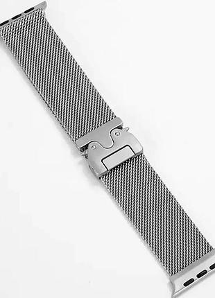Ремінець milanese loop для apple watch 42 44 45 49 мм металевий сірий
