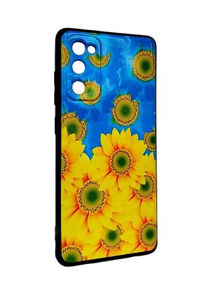 Чехол силиконовый для samsung a12 защита от ударов принт соняшник легкий и удобный