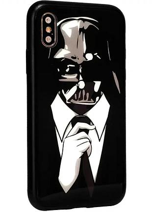 Чохол протиударний tpu case для iphone xs max захист від ударів і подряпин з принтом papa vader