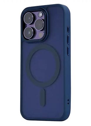 Чохол протиударний для iphone 17 силіконовий темно-синій захист від падінь і подряпин magsafe