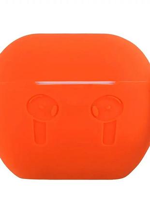 Силиконовый чехол противоударный для airpods 4 защита от ударов и царапин оранжевый