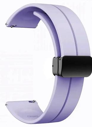 Ремешок silicone magic lock 20mm для смарт-часов фиолетовый с надежной фиксацией