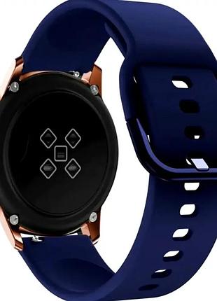 Силіконовий ремінець 20 мм універсальний для смарт-годинника amazfit huawei samsung темно-синій