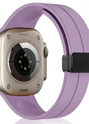 Ремешок magic lock для apple watch 38 40 41 мм с функцией быстрого снятия фиолетовый