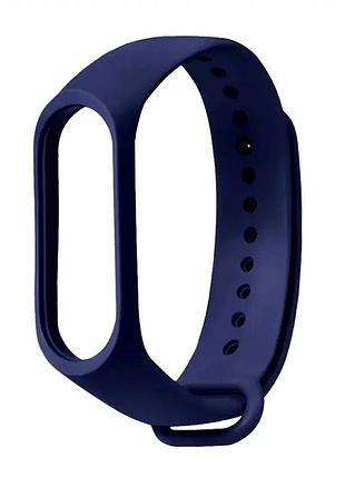 Силіконовий ремінець для смарт-годинника xiaomi mi band 5 6 7 комфортний еластичний темно-синій