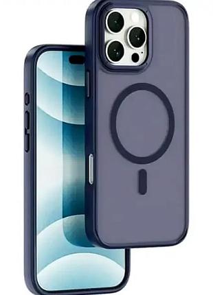 Чохол armor pro case з magsafe для iphone 16 pro захисна накладка з поліуретану темно-синій