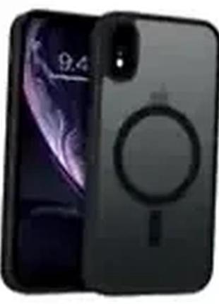 Чехол противоударный для iphone xr черный с magsafe защита от падений и удобная зарядка