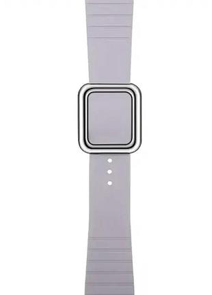 Ремешок weave magnetic lock для apple watch 42 44 45 49 мм резиновый замок серый