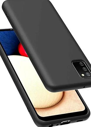 Чехол противоударный для samsung a03s силиконовый защита от ударов черный