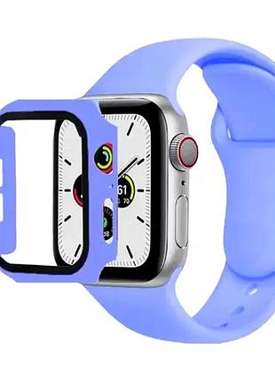 Ремешок силиконовый для apple watch 45 мм защита комфорт спорт повседневное использование фиолетовый