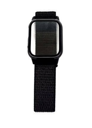 Ремешок nylon для apple watch 40 mm с защитным чехлом для активного отдыха черный