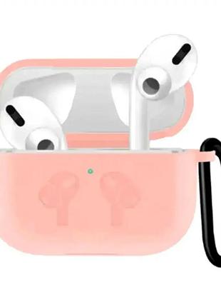 Силіконовий чохол-захист від пошкоджень для airpods 3 з вирізом для заряджання рожевий