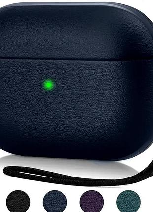 Чехол силиконовый противоударный для airpods pro защита от ударов темно-синий