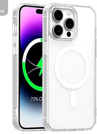 Чехол противоударный для iphone 16 pro прозрачный защита от ударов магнитный крепеж