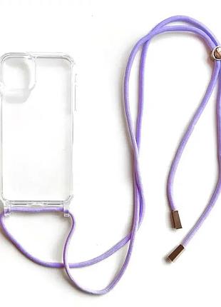Чехол противоударный для iphone 14 plus силиконовый фиолетовый защита от падений и царапин