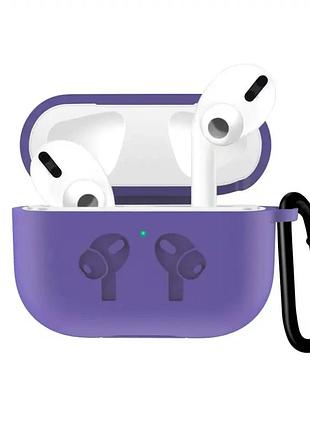 Силиконовый чехол защита от повреждений для airpods 3 с вырезом для зарядки фиолетовый