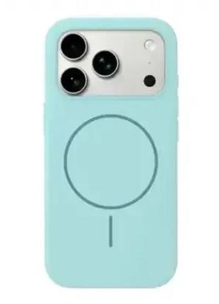 Чехол силиконовый для iphone 17 pro max с magsafe защита от ударов sly blue