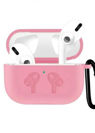 Силиконовый чехол защита от повреждений для airpods 3 с вырезом для зарядки розовый