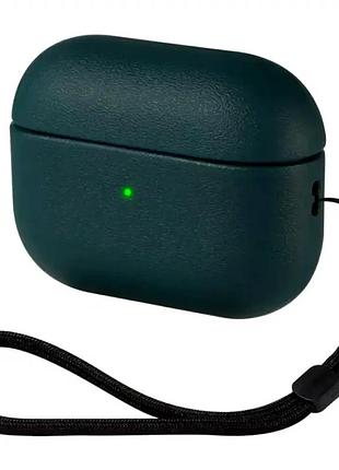 Чехол силиконовый противоударный для airpods 3 защита от ударов и царапин темно-зеленый