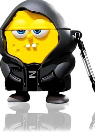 Чохол силіконовий для airpods захист від пошкоджень універсальний emoji sponge bob