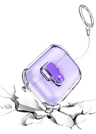 Чехол противоударный для airpods 1 2 защита от падений фиолетовый