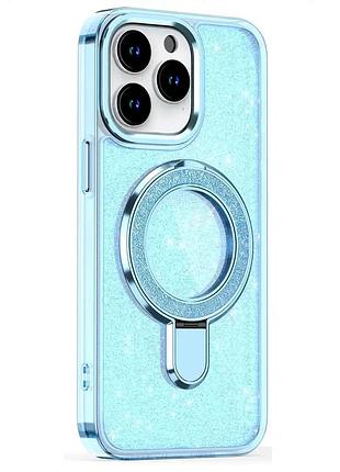 Чохол протиударний для iphone 15 pro силіконовий блакитний з magsafe для захисту від ударів і заряджання