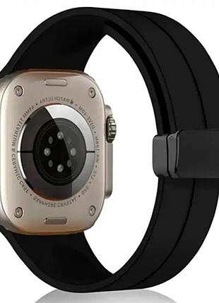 Ремешок magic lock для apple watch 38 40 41 мм надежная фиксация черный