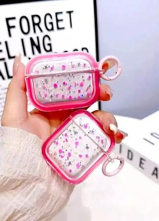 Чехол силиконовый для airpods 3 защита от ударов и грязи кольцо прозрачный розовый