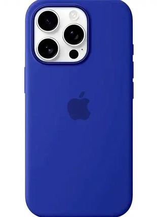 Чохол силіконовий для iphone 16 plus протиударний із мікрофіброю всередині захист від падінь ультрамариновий