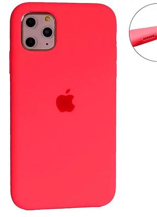 Чохол силіконовий для iphone 11 pro протиударний водовідштовхувальний рожевий із мікрофіброю всередині
