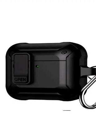 Чехол противоударный для airpods 1 2 armor lock защита от ударов черный