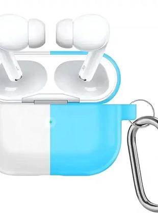 Силиконовый чехол противоударный для airpods pro с карабином защита от пыли черный