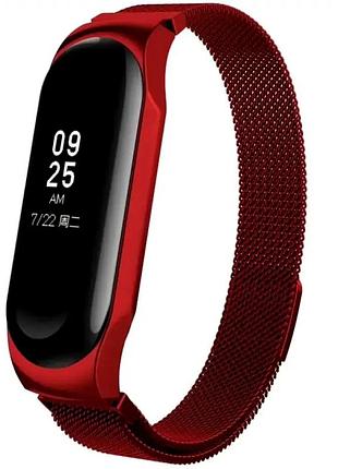 Ремешок металлический для фитнес-трекера xiaomi mi band 5 6 комфортный черный