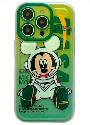Чехол накладка silicone case для iphone 14 pro max с рисунком микки защита от ударов и царапин 3