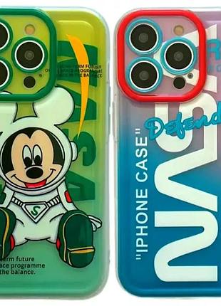 Чехол накладка silicone case для iphone 14 pro max с рисунком микки защита от ударов и царапин 9