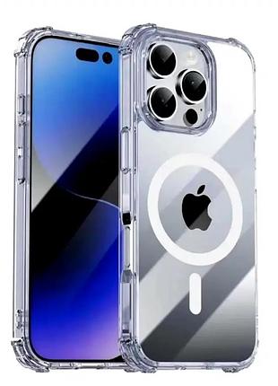 Чехол силиконовый для iphone 16 pro противоударный с magsafe защита от падений и удобная зарядка