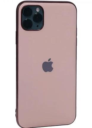 Силіконовий чохол для iphone 11 pro max матовий захист від ударів рожеве золото