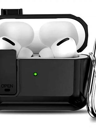 Чехол противоударный для airpods pro 2 защита от падений и царапин armor lock черный