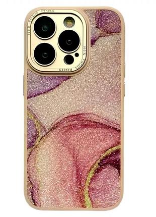 Чохол протиударний для iphone 12 pro силіконовий рожевий із мармуровим ефектом захист від ударів і подряпин