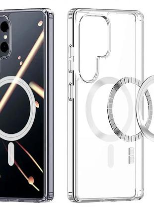 Чехол силиконовый для samsung s25 plus с magsafe защита от ударов прозрачный
