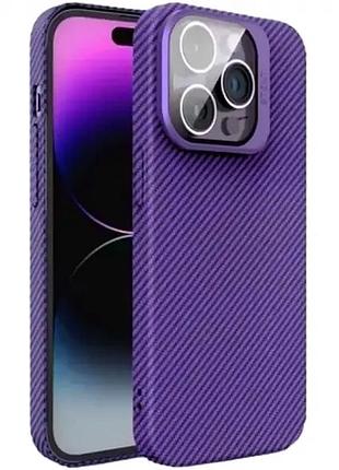Чехол противоударный для iphone 13 pro карбоновый защита от ударов deep purple