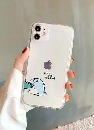 Чехол противоударный для iphone 13 pro силиконовый с рисунком динозавра защита от ударов и царапин 5